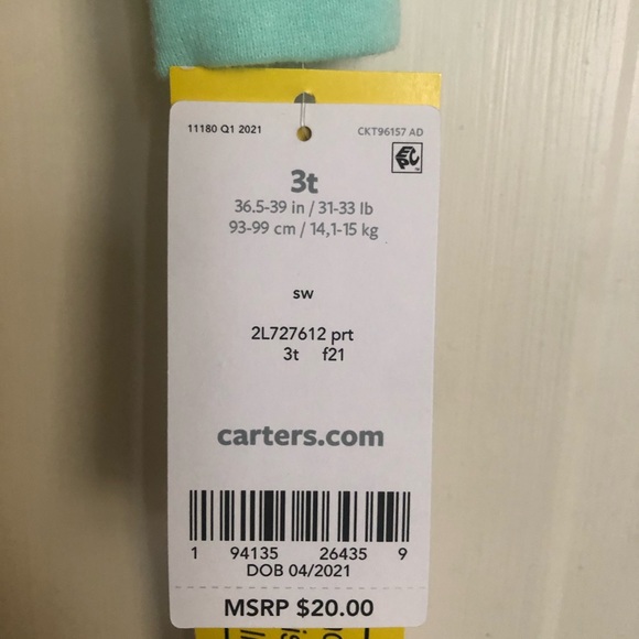 NWT Carter’s Turtle PJs - Picture 4 of 4